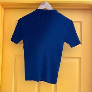 Northern Reflections Navy Blue Ribbed Short Sleeve Top